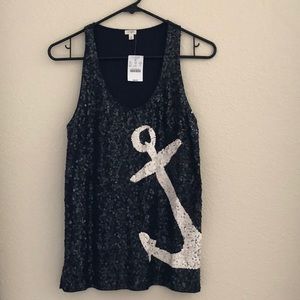 JCrew Sequin anchor top